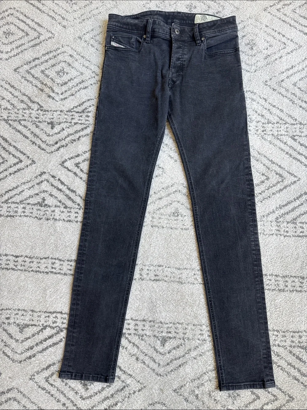 Diesel Troxer 31x32 Slim Skinny Jeans Men’s Black Dark Grey Stretch